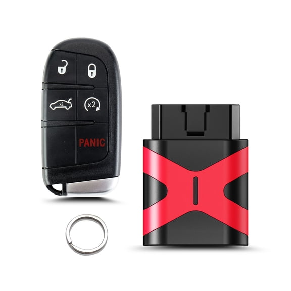Replacement Smart Key Fob with DIY Setup Tool Compatible for Dodge Challenger Charger 2014-2018 Jeep Grand Cherokee 2014 - 2021, Keyless Entry Remote FCCID M3N-40821302