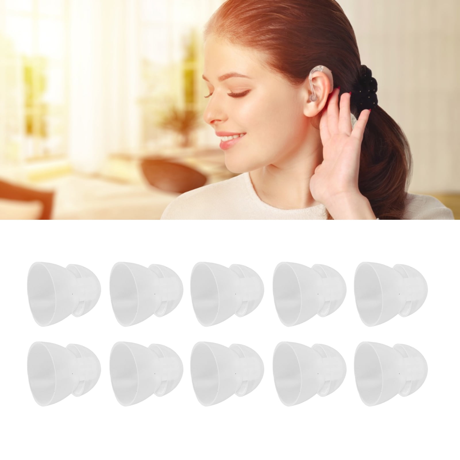 Replacement Soft Silicone Ear Tips, Domes For , Pack Of 10 Transparent