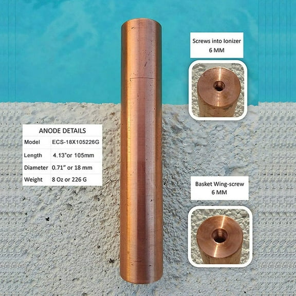 Replacement Solar Copper Anode for Swimming Pool Ionizer Purifier Cleaner 230G