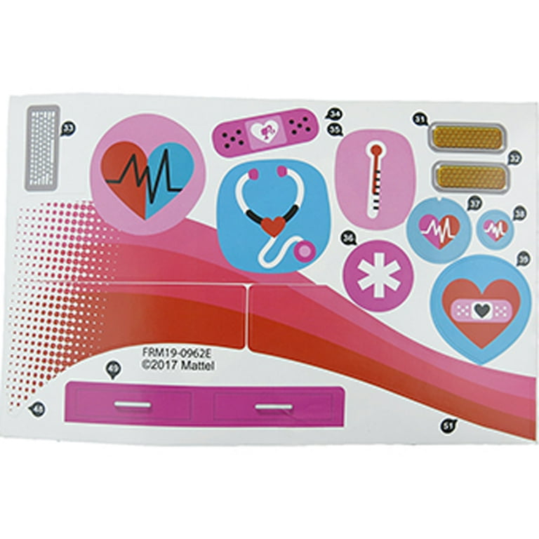 Replacement Stickers for Barbie Care Clinic Barbie Doll Playset FRM19 Barbie Care Clinic Replacment Labels Sheet E Stickers 31 39 48 49 and