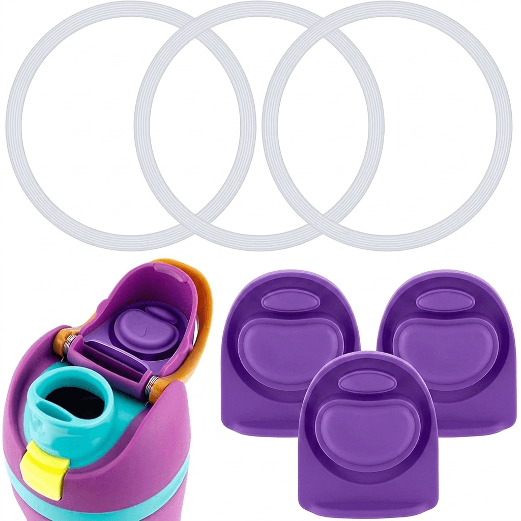Replacement Stopper & Seal Ring Compatible with Owala FreeSip 24oz/32oz - 3 Pack BPA-Free Silicone Plug & Gasket Kit + Screwdriver