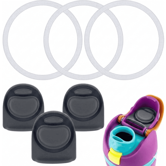 Replacement Stopper & Seal Ring Compatible with Owala FreeSip 24oz/32oz - 3 Pack BPA-Free Silicone Plug & Gasket Kit + Screwdriver