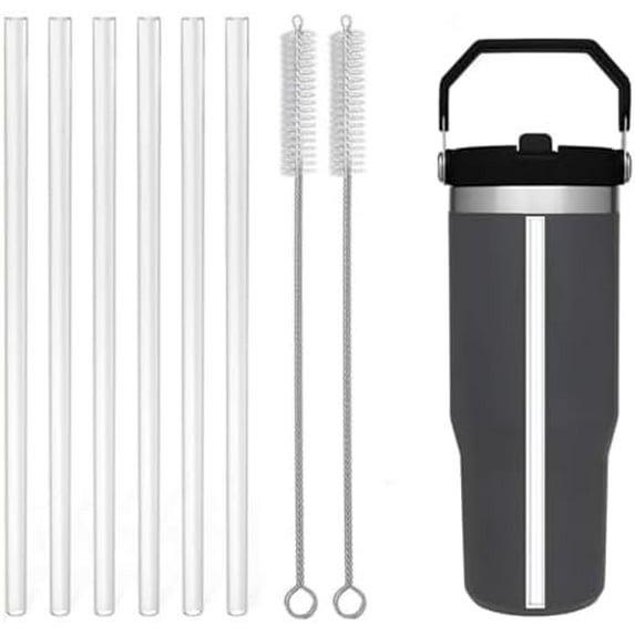 Replacement Straw for Stanley Iceflow 30oz (Only),Reusable Clear Drinking Straws Compatible with Stanley IceFlow Flip 30oz,Plus Straw Cleaner Brush for Stanley Iceflow
