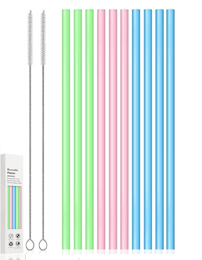 Replacement Straws Compatible with Stanley 40oz Cup Tumbler, 12 Pack