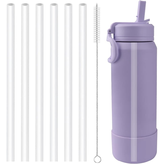 Replacement Straws Compatible with Hydrapeak Sport,Flow,Mini Insulated Water Bottle-6 BPA Free Straws And 1 Cleaning Brush.