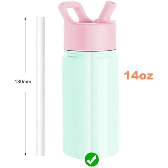 Replacement Straws Compatible with Simple Modern Kids Water Bottle 14oz-6Pack BPA-Free Straws and 1 Pack Brush