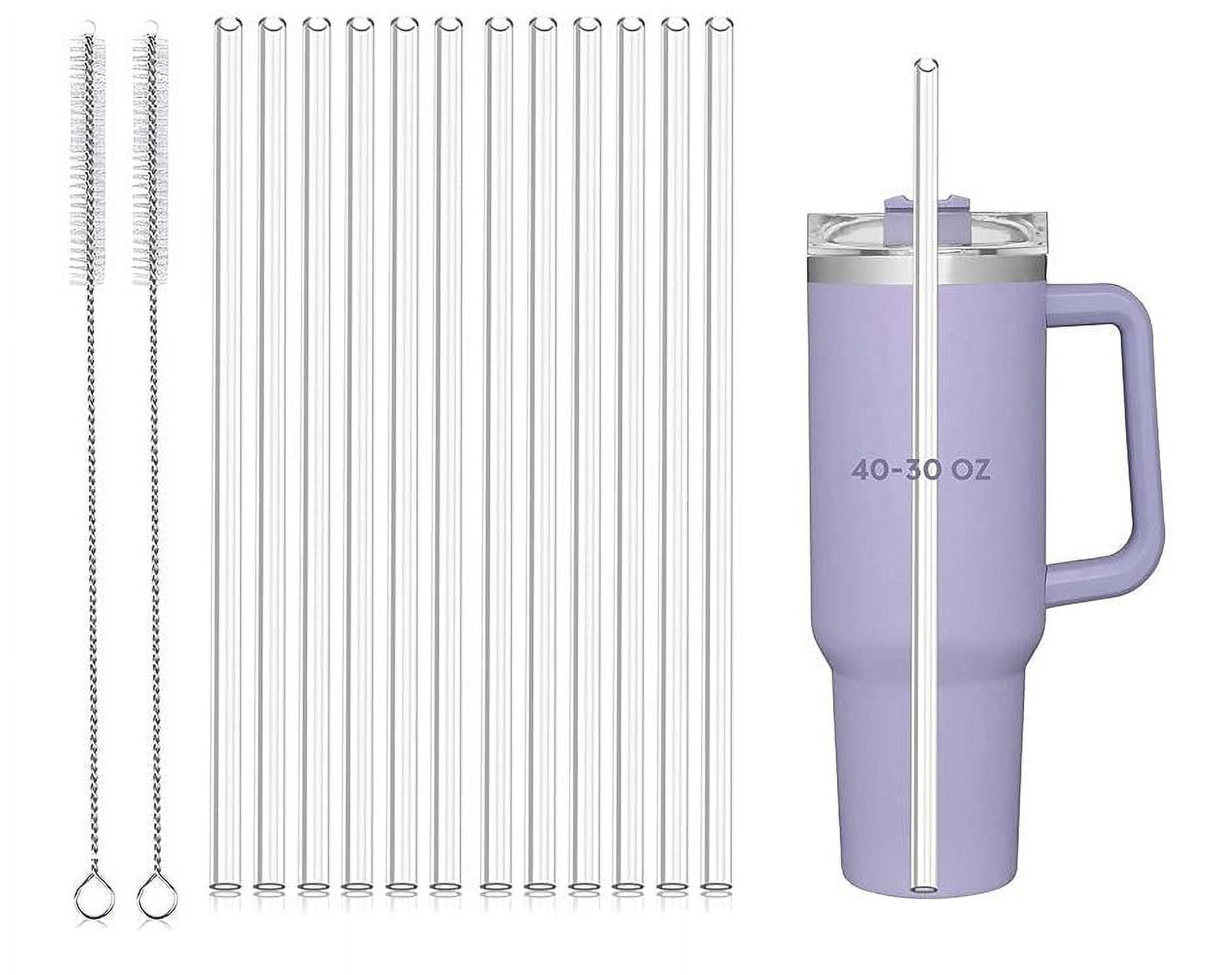 ALINK 10 Pack Replacement Straws for Stanley 40 oz 30 oz  Tumbler, 12 in Long Reusable Plastic Clear Pink Straws for Stanley Cup  Accessories, Half Gallon Jug, Plus 2 Cleaning Brush : Health & Household