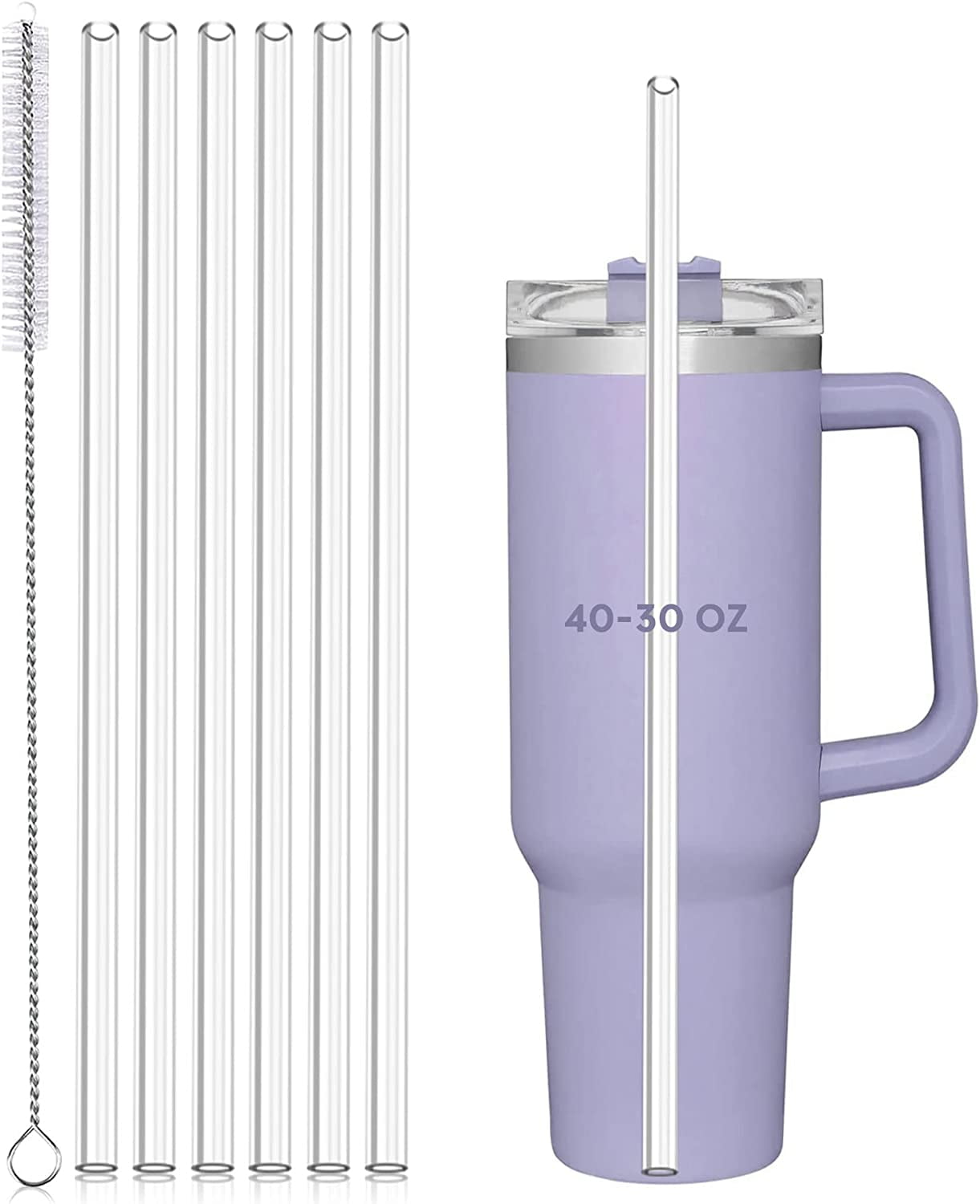 Jmoe USA 12 Straws for Stanley 40oz Adventure Quencher FlowState H2.0 |  Replacement Plastic Straws Designed for Stanley 40oz Tumbler | 6-Pack