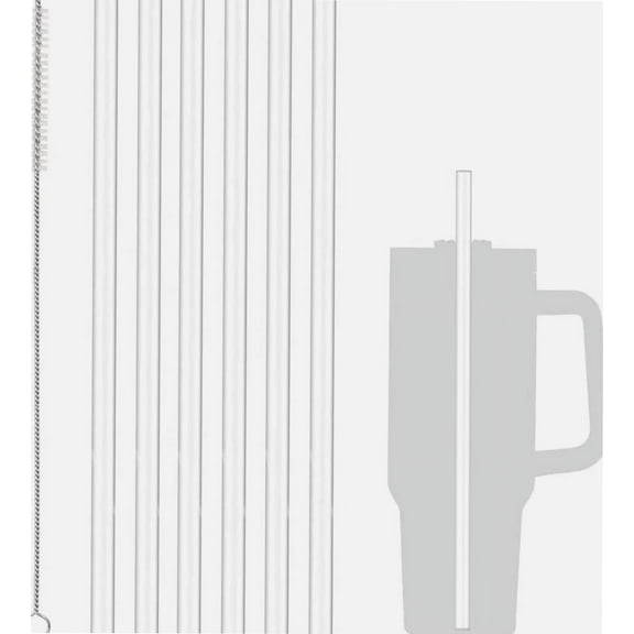 Replacement Straws for Stanley 40 oz Quencher Tumbler, 6 Pack Reusable Straws Plastic Straws with Cleaning Brush Compatible with Stanley 40oz Stanley Cup Stanley Water Jug