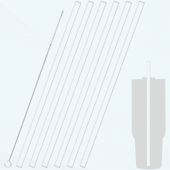 Replacement Straws for Stanley Adventure Tumbler, 6 Pack Reusable Straws Plastic Straws with Cleaning Brush Compatible with Stanley 20&30 oz Stanley Cup Stanley Water Jug