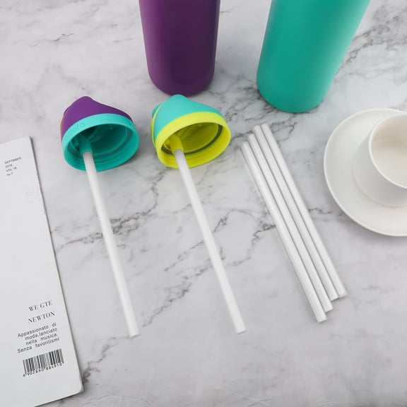 Replacement Straws for Owala Water Bottle, Reusable Plastic Straws with Cleaning Brush for Travel Tumbler Accessories Parts