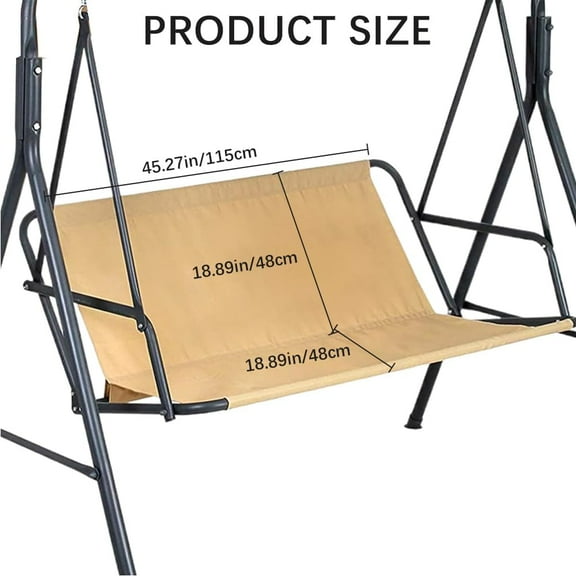 Replacement Swing Seat Cover 600D Thickened Oxford Cloth Swing Chair Bench Cover Waterproof Porch Patio Swings Cushion Cover Replacement for Outdoor Garden Pale Goldenrod 45x18.9x18.9in