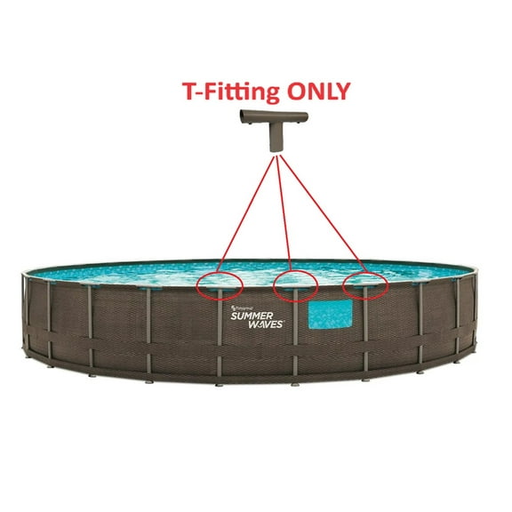 Replacement T-Fitting for Summer Waves 26FT X 52IN Crystal Vue Elite Frame Pool