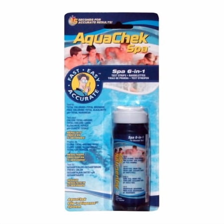AquaChek 552244 6-in-1 Test Strips for Spas and Hot Tubs, 1-Pack