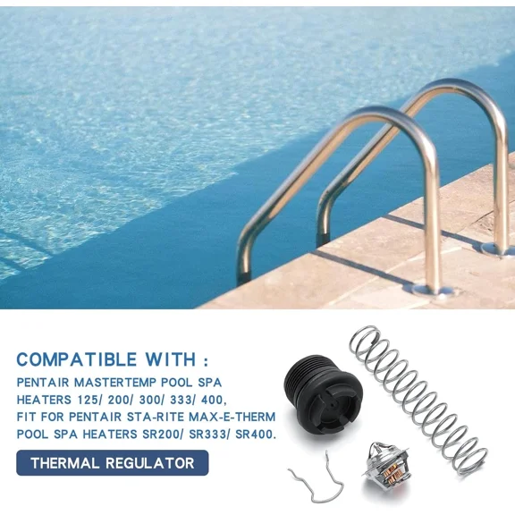 Replacement Thermal Regulator For Pentair MasterTemp and Sta-Rite Max-E-Therm Pool Spa Heaters, Replaces 77707-0010, Thermostatically Activated, 1 Piece