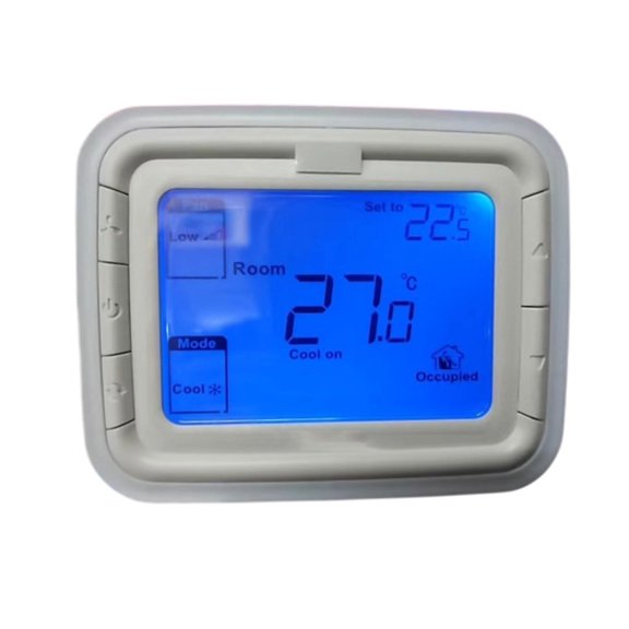 Replacement Thermostat Controller Digital LCD Room Display White ABS Housing with Side Buttons for Control Panel Updates
