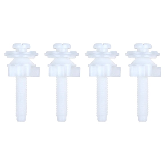 Replacement Toilet Seat Hardware Kit, 4 Pack Plastic Hinge Bolt Screws with Matching Nuts & Washers, Durable Fixing Fastener Parts to Secure Loose or Damaged Bathroom Toilet Lids,White