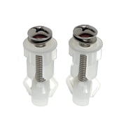 Madol Toilet Seat Hinge Bolts, 3-3/4  Stainless Steel Replacement Screws with Plastic Nylon Washers and Nuts, Universal fit for Most Top-Mount Toilets 2-Pack