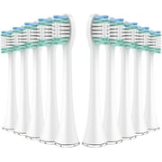 YUNCHI Replacement Toothbrush Heads 10 Pack for AquaSonic Black Series, Vibe Series, Black Series pro, and for Duo Series pro Electric Toothbrush, White