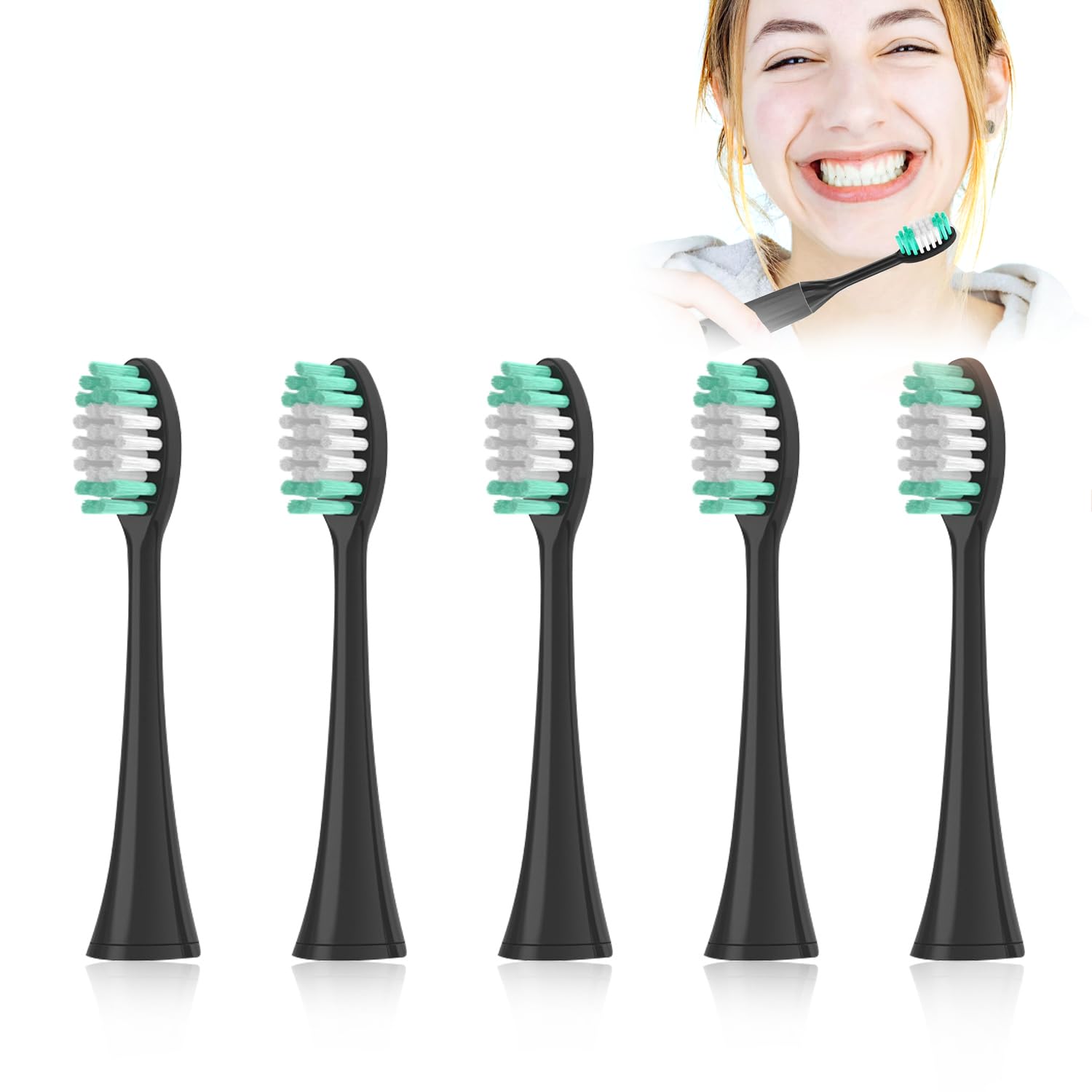 Replacement Toothbrush Heads 5 NG01 Pack for AquaSonic Black Series for Vibe Series Black Series