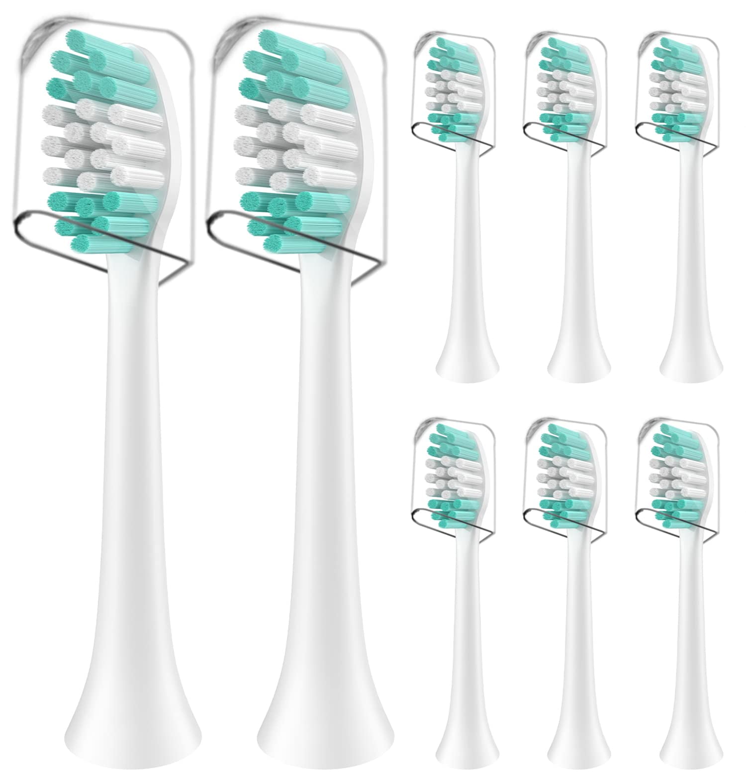 Replacement Toothbrush Heads for Aquasonic Duo Pro and Vibe Series 8 Pack Electric Brush Heads