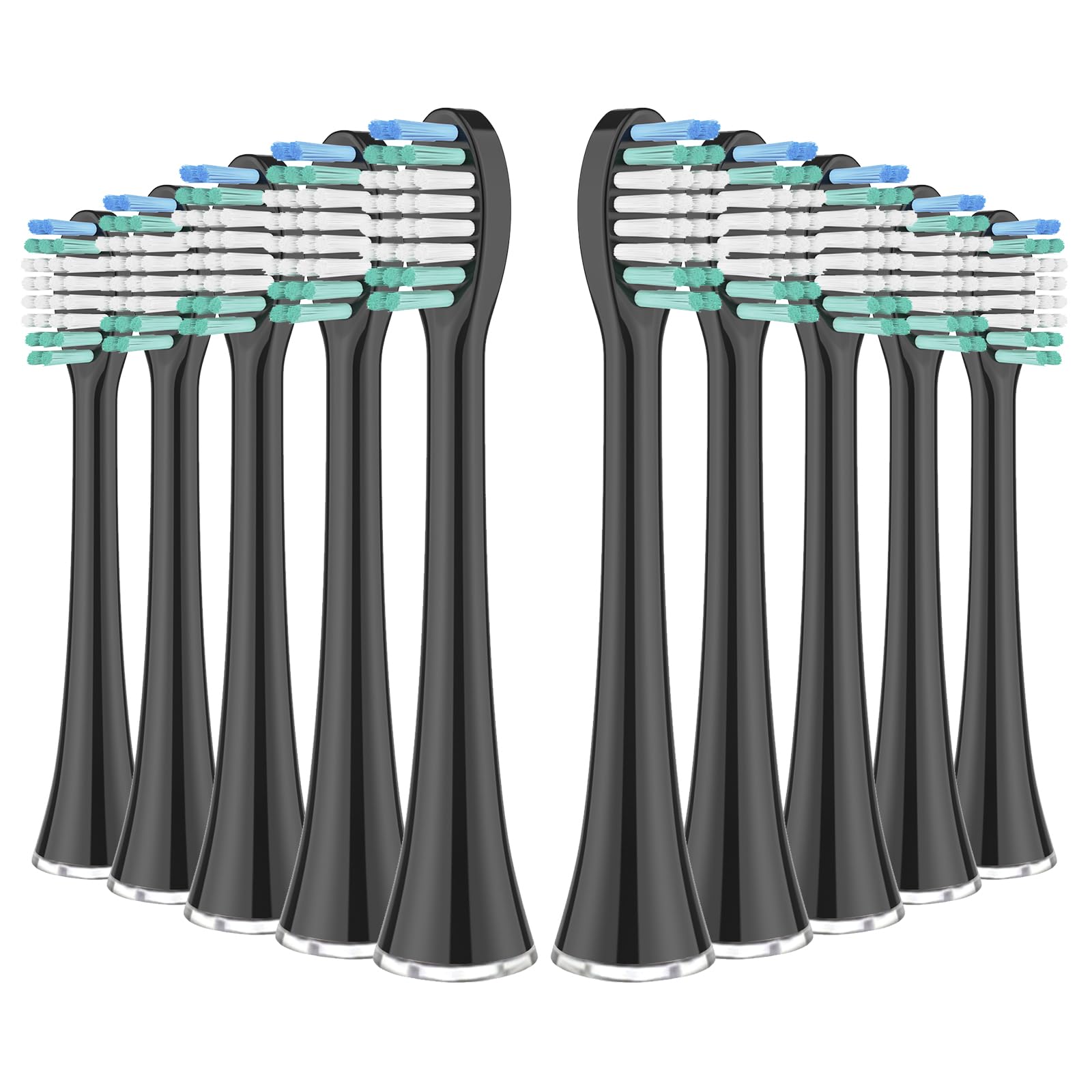 Replacement Toothbrush Heads Compatible JMS2 with AquaSonic Black Series, Vibe Series, Black