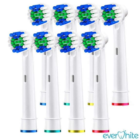 Everwhite Soft Bristle Toothbrush Replacement Heads for Oral-B Pro 1000, 1500, Clean 3000, 5000, 6000, 8000, 9000, Vitality, Triumph, Pack of 8