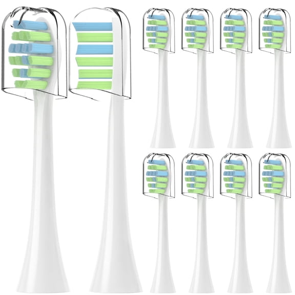 Replacement Toothbrush Heads Compatible with 7am2m AM101/AM105 Electric Toothbrush,with Cover Cap,10 Pack