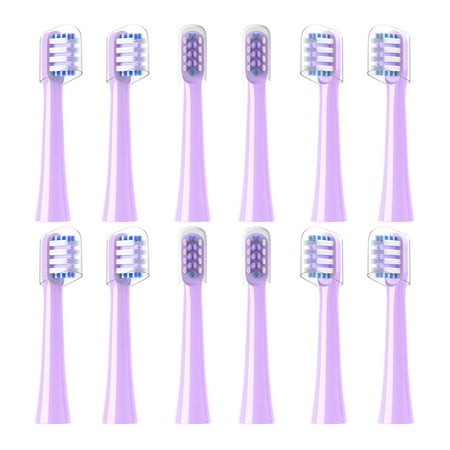 Replacement Toothbrush Heads Compatible with Colgate Hum Connected Smart Battery Toothbrush Refill Head, 12 Pack,Purple