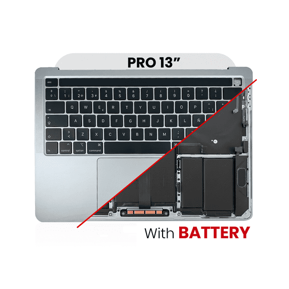 Replacement Top Case Assembly W/Battery And Keyboard Compatible For MacBook Pro 13" (A2251 / Mid 2020) (Silver)