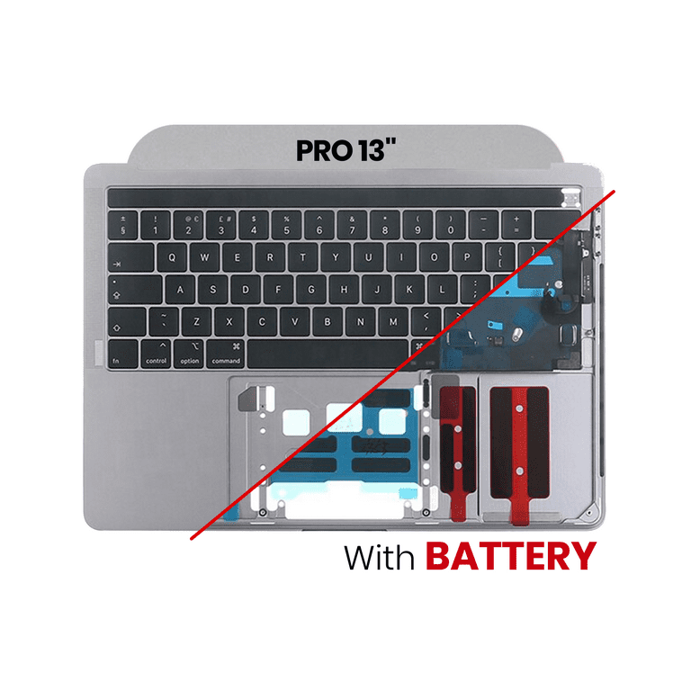 Replacement Top Case Assembly With Battery And Keyboard Compatible For MacBook Pro 13 A1989 Late 2018 Early 2019 UK Keyboard Space Gray
