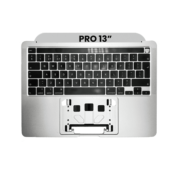 Replacement Top Case With Keyboard Compatible For MacBook Pro 13" (A2251 / Mid 2020) (UK Keyboard) (Silver)