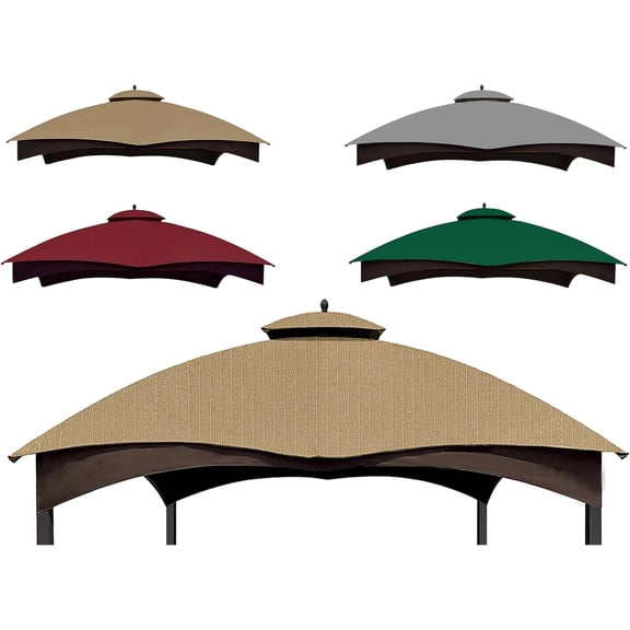 Replacement Top Compatible with Lowe's Allen Roth 10X12 Gazebo Model #GF-12S004B-1/ GF-12S004BTO/TPGAZ17-002C,(Tan)