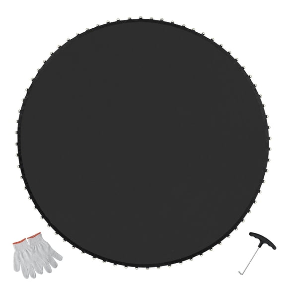 Replacement Trampoline Mat, Jumping Mat Fits 15ft Frame, Universal Jumping Mat for 15ft Round Trampoline, Reinforce UV-Resistant Mat with Spring Tool & Durable V-Rings, Fit 6.5" Spring Length