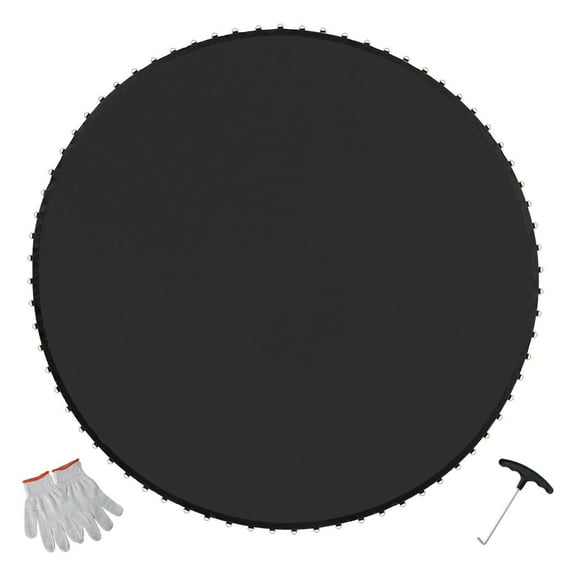 Replacement Trampoline Mat for 15ft Round Frame UV Resistant Reinforced with V Rings and Spring Tool Fits 7 Inch Springs