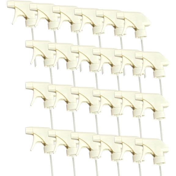 Replacement Trigger Spray Nozzles– Heavy-Duty Sprayer Heads for 16oz/32oz Bottles | 10" Dip Tube | Leak-Resistant, Adjustable Nozzle | Ideal for Cleaning, Gardening, Hair, and DIY Use (24 Pack)