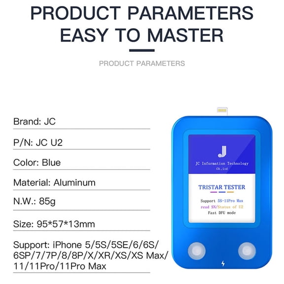 Replacement U2 Tristar Tester Fast Detector Compatible With iPhone 5 to iPhone 14 Pro Max (JCID)
