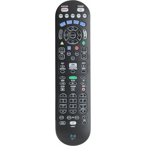 Remote Control Replacement UR5U-8780L Clikr5 Compatible with Spectrum/Charter Set-Top Boxes, TVs, and o Devices - Matte Black ABS Plastic RC Batteries Included
