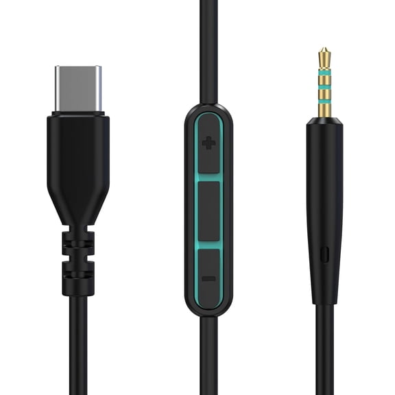 Replacement USB-C to 2.5mm Audio Cable with Mic & Volume Control for Bose QuietComfort Ultra, QC45, QC35 II, QC35, QC25 Headphones, Aux Cord for iPhone 17/16, PC