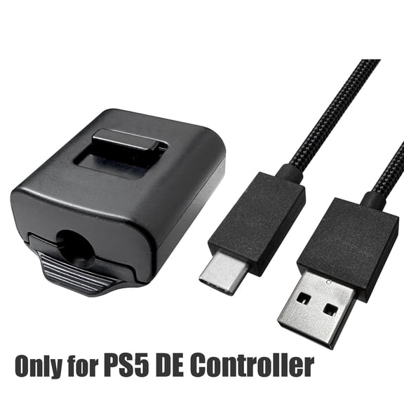 Replacement USB-C Cable & Locking Connector Kit for PS5 for DualSense Edge Controller, 9.2FT Braided Charging Camera Cord with Anti-Unplug Lock
