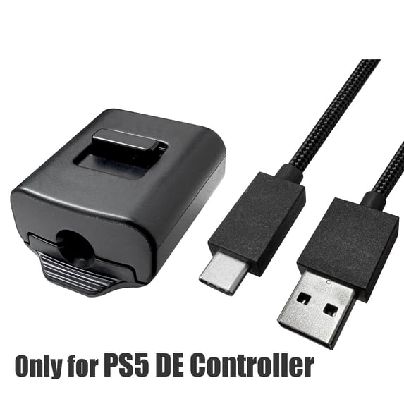 Replacement USB-C Cable & Locking Connector Kit for PS5 for DualSense Edge Controller, 9.2FT Braided Charging Camera Cord with Anti-Unplug Lock