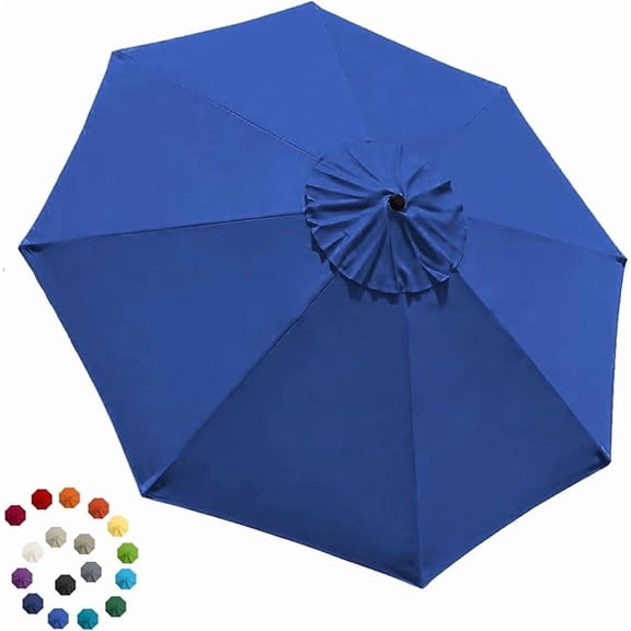 Replacement Umbrella Canopy for 6.5-11.5ft Patio Umbrellas, Waterproof Polyester Cloth for 6-Rib Market Umbrella, Outdoor Garden and Deck Shade Maintenance