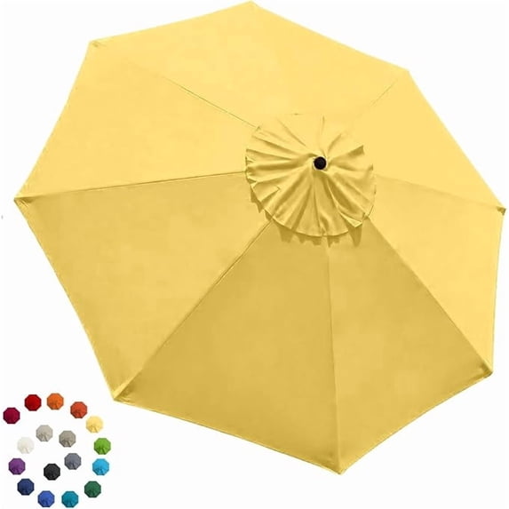 Replacement Umbrella Canopy for 6.5-11.5ft Patio Umbrellas, Waterproof Polyester Cloth for 6-Rib Market Umbrella, Outdoor Garden and Deck Shade Maintenance