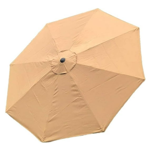 Replacement Umbrella Canopy 10ft - 8 Ribs Tan/Light Coffee - Outdoor Patio Parasol Top Cover - Weather Resistant Fabric - Universal Fit for Garden, Backyard