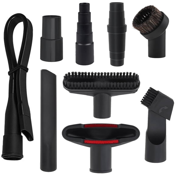Replacement Vacuum Attachments & Brushes plus Universal Adapter Kit Compatible with Shop Vacs 2-1/4'' 1-7/8'' 1-1/4 Inch- Flexible Vacuum Crevice Attachment Tool for Shop Vac Accessories