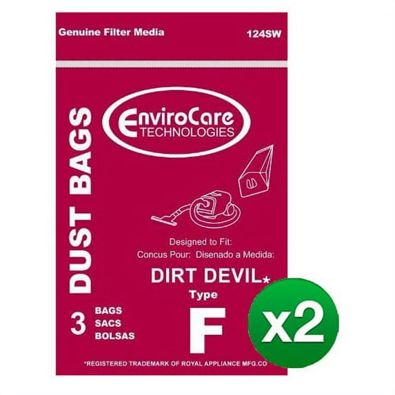 Replacement Vacuum Bag For Envirocare 3200147001 124SW 2-Pack