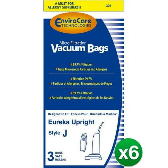 Replacement Vacuum Bag for Envirocare 61515B6 / 309 (6-Pack) Replacement Vacuum Bag