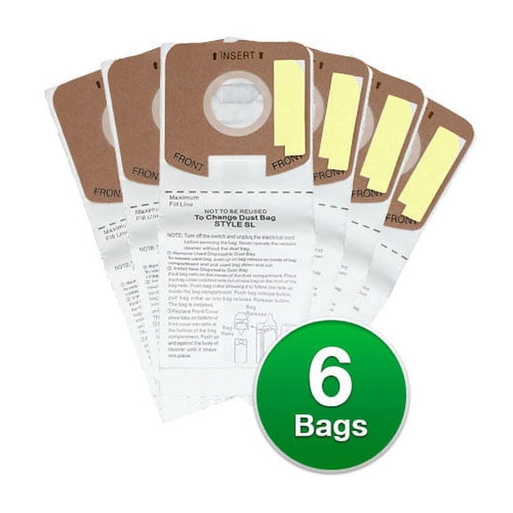 Replacement Vacuum Bag for Eureka 61125 50 / 61125 / Style SL (2 Pk-6Bags)