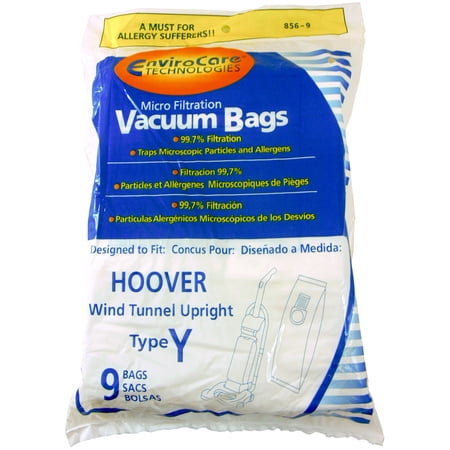 Replacement Vacuum Bags for Hoover Vacuum Cleaners Using Type Y - Designed to fit Vacuum Bags for Nutone Vacuums using Type Y Vacuum Bag - 9 Bag Package