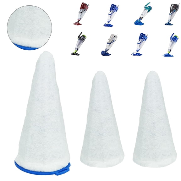 Replacement Vacuum Filter Cotton for Pool Blaster (3 Filter Cotton + 1 Blue Cone)